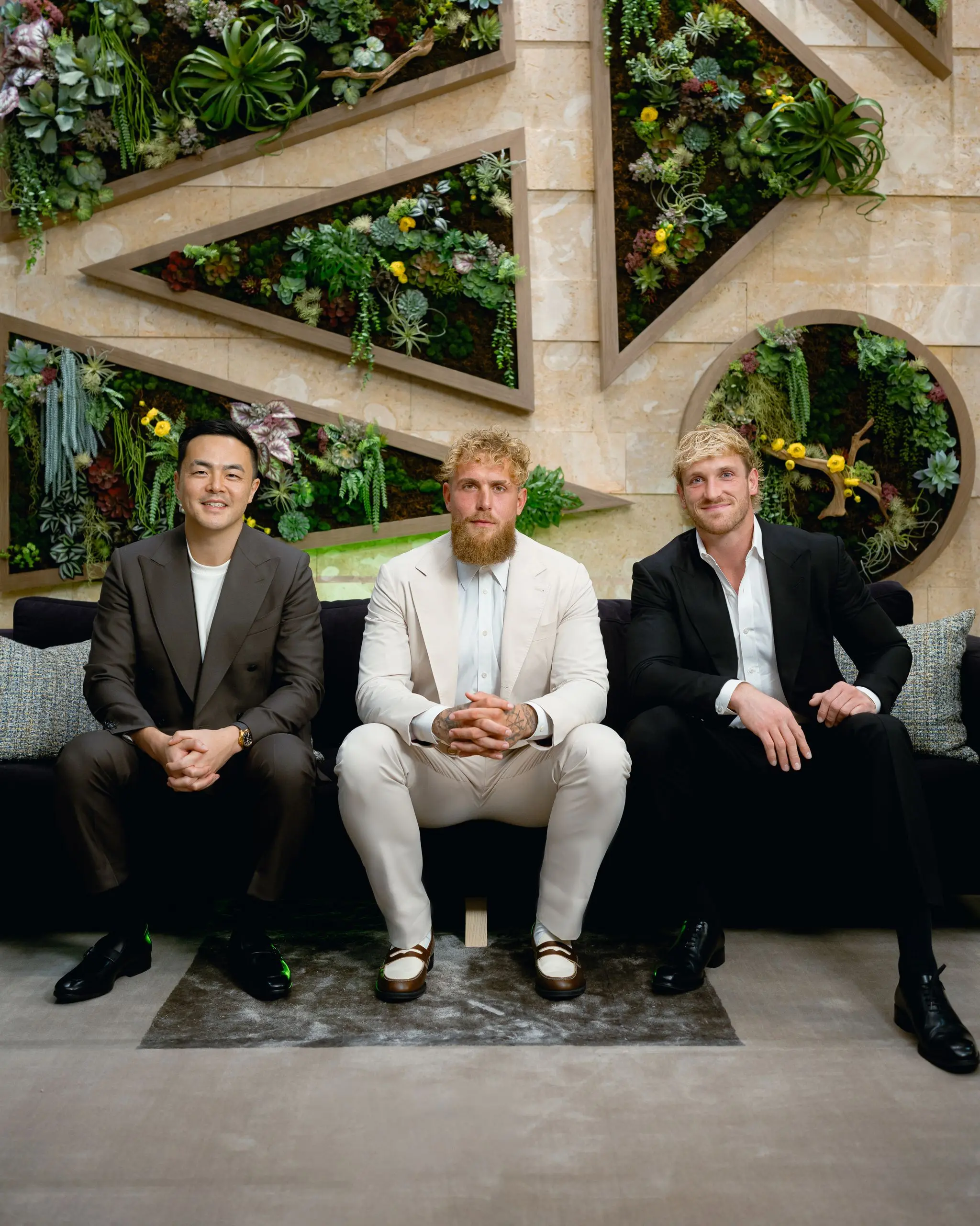Geoff Woo, Jake Paul, and Logan Paul seated together