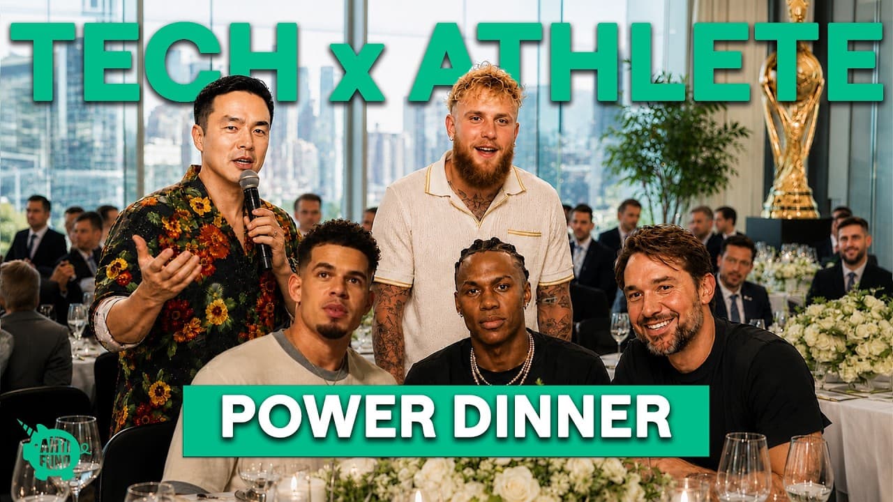 Geoff Woo hosting an Anti Fund power dinner with Jake Paul and other founders and athletes